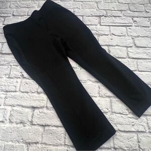 Talbots Montauk Pant Size 10 Petite Black Kick Crop Knit Fabric Office Career